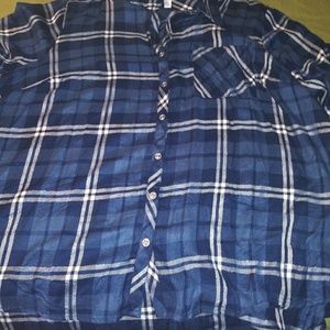Blue striped button up